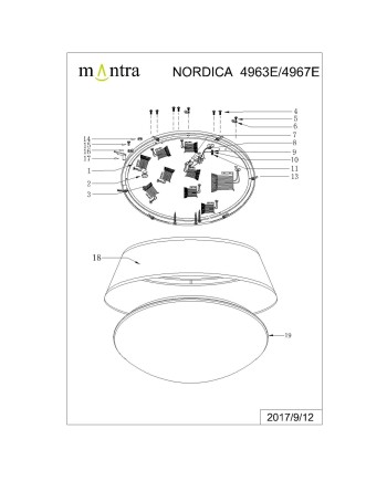 ***OFER/DES*** NORDICA E27 * PLAFÓN 92 CM CREMA